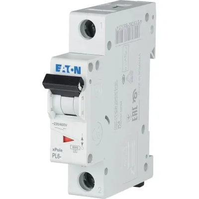 Автоматичний вимикач Eaton 1-п. М1 В 6А PL6 6кА