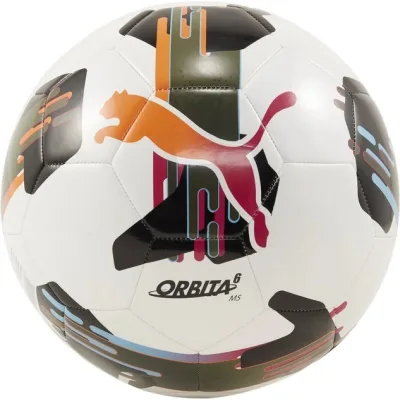 М'яч футбольний Puma Orbita 6 MS 084335-01 білий, чорний, помаранчевий 5 (4067981508488)