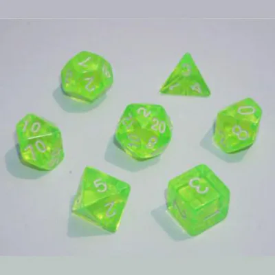 Набір кубиків для настільних ігор Games 7 Days Transparent 7 Dice Set - Light green (g7dtran13)