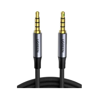 Кабель мультимедійний 3.5mm M to 3.5mm M 3.0m (4pin) AV183 aluminum gray Ugreen (20785)