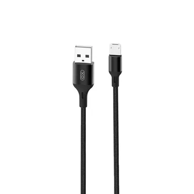 Дата кабель USB 2.0 AM to Micro 5P 1.0m braided NB143 black XO (6920680870660)