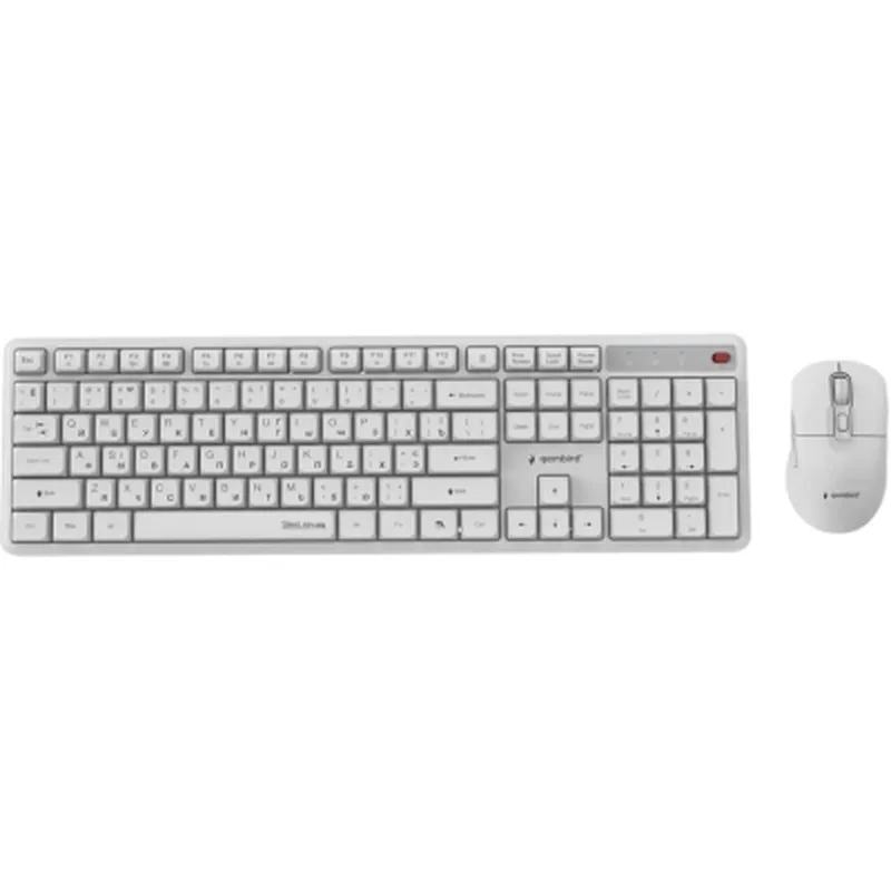 Клавіатура Gembird Silent Key Pro Business Wireless White (KBS-WMS-01-W-CYRL)