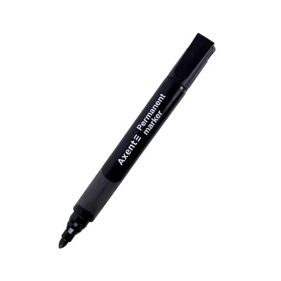 Маркер Axent Permanent Comfort Grip 2542-A, 2 мм круглий чорний (2542-01-A)