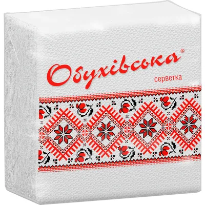 Серветки столові Обухівський 1 шар білі 23х24 см 80 шт. (4820003833858)