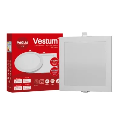 Світильник Vestum LED квадратний 12W 6000K 220V (1-VS-5209)