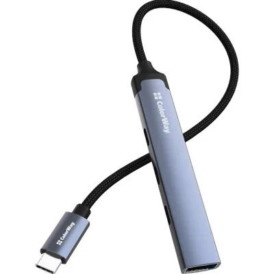 Концентратор ColorWay USB-C 4-in-1 USB-C2.0х3/USB3.0 (CW-HUB07)