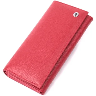 Гаманець ST Leather З натуральної шкіри Червоний (22514)