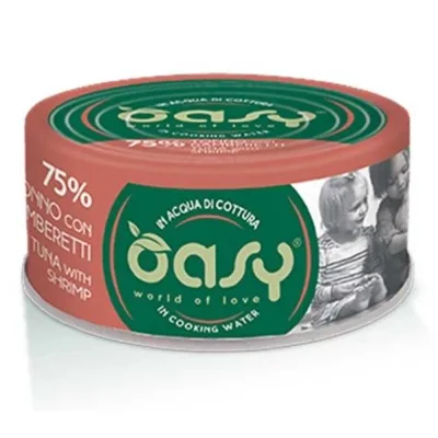 Консерви для котів OASY Wet More Love з тунцем та креветками 70 г (8053017344881)