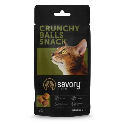 Ласощі для котів Savory Snacks Crunchy Balls кульки з котячою м'ятою 60 г (4820261921335)