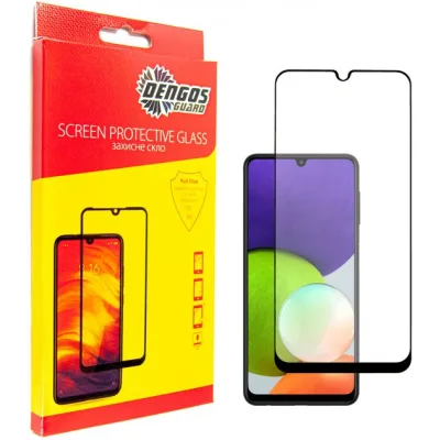 Скло захисне Dengos Full Glue Samsung Galaxy A22 (black) (TGFG-180)