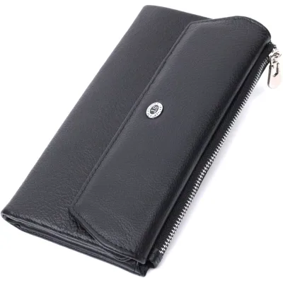 Портмоне ST Leather З натуральної шкіри Чорне (22698)