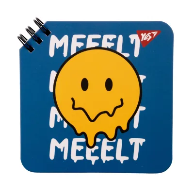 Блокнот Yes 110x110 мм 80 аркушів на cпіралі Melt smile клітинка (151815)