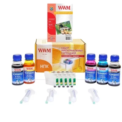 Комплект перезаправних картриджів WWM Epson C110/Office T30/TX510FN (RC.T073H)