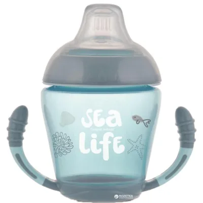 Поїльник-непроливайка Canpol babies з м'яким силіконовим носиком Sea Life сірий 230 мл (56/501_grey)