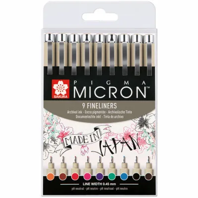 Лайнер Sakura Набір Pigma Micron 9 шт різнокольорові (8710141129844)