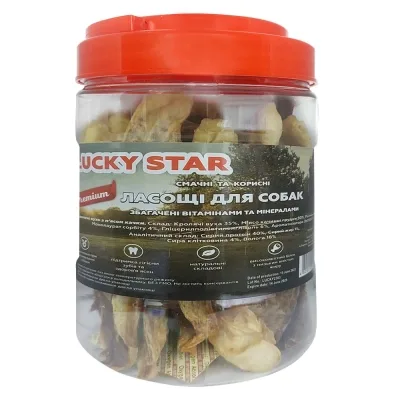 Ласощі для собак Lucky Star Кроляче вухо з м'ясом качки в тубі 500 г (4820144302459)