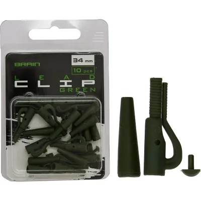Безпечна кліпса Brain Lead Clip With Stopper 34mm Green (10 шт/уп) SGXA-90472 (1858.24.99)