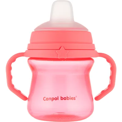 Поїльник-непроливайка Canpol babies з силіконовим носиком FirstCup 150 мл Рожева (56/614_pin)