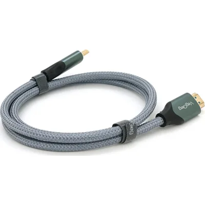 Кабель мультимедійний HDMI M to HDMI M 1.0m 8K silver VEGGIEG (YT-HDMI(M)/(M)V-H401/40356)