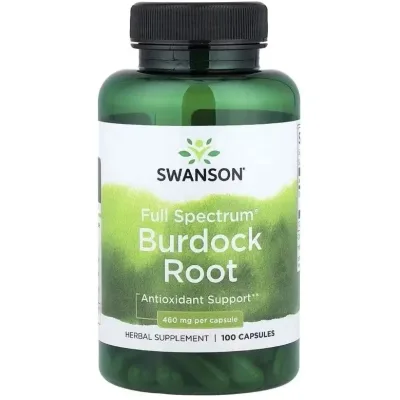 Вітамінно-мінеральний комплекс Swanson Корінь лопуха, 460 мг, Full Spectrum Burdock Root, 100 капсул (SWV01531)