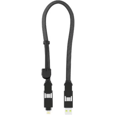 Дата кабель 6in1 inCharge XL 0.3m black Rolling Square (XLS01R)