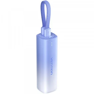 Батарея універсальна Vention 5000mAh 20W PD, USB-C In/Out, Lightning In/Out, with cable, Gradient Blue (FHWL0)