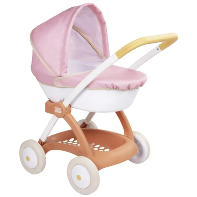Коляска для ляльок Smoby Baby Nurse Теракотова пудра, люлька з корзиною, 18 міс.+ (7600254124)