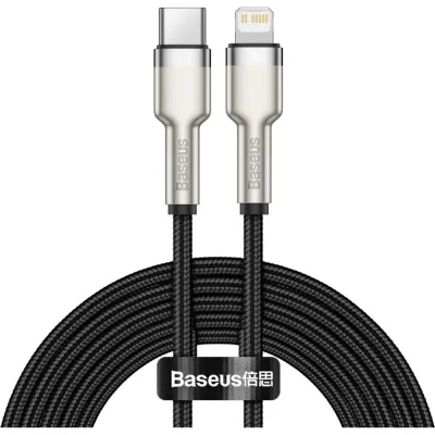 Дата кабель USB-C to Lightning 2.0m Cafule Metal PD 20W black Baseus (CATLJK-B01)