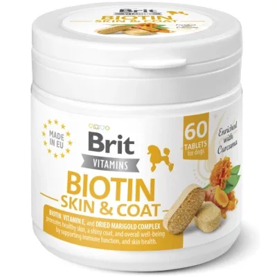 Вітаміни для собак Brit Vitamins Biotin Skin & Coat Care для шкіри та шерсті 60 таблеток (8595602571642)