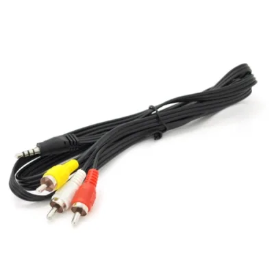Кабель мультимедійний 3.5mm M to 3xRCA M 1.0m AV black Voltronic (YT-3.5(M)/3хRCA(M)-1.0CCA)