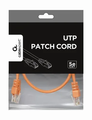 Патч-корд UTP Cablexpert (PP12-0.5M/O) літий, 50u "штекер із засувкою, 0.5 м, помаранчевий