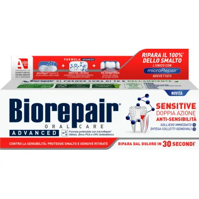 Зубна паста Biorepair Позбавлення чутливості Подвійна дія 75 мл (8017331077849/8017331097175)