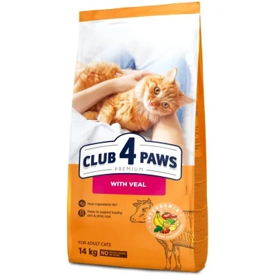 Сухий корм для кішок Club 4 Paws Преміум. З телятиною 14 кг (4820083909207)