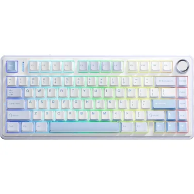 Клавіатура Aula F75 Gasket Greywood V3 switch Hot-Swap PBT Wireless/Bluetooth/USB Blue (6948391208633)