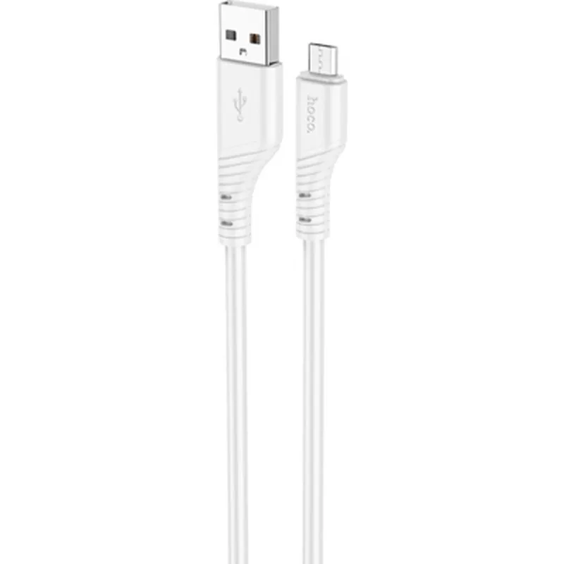 Кабель HOCO X97 Crystal color silicone charging data cable Micro white (6931474799838)