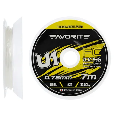 Флюорокарбон Favorite U1 FC 7m 22/0.78mm 81.6lb/37.0kg (1693.11.94)