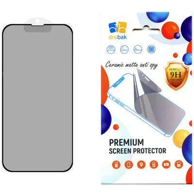 Скло захисне Drobak Matte Ceramics Anty Spy Apple iPhone 15 Pro (292926)