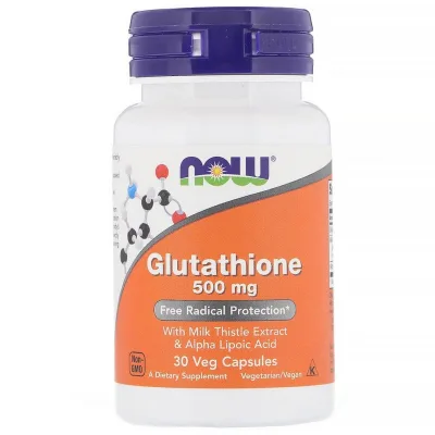 Трави Now Foods Глутатіон, 500 мг, Glutathione, 30 вегетаріанських капсул (NOW-00175)