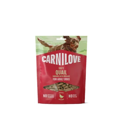 Ласощі для собак Carnilove Soft Snack Quail with Oregano 200 г (8595602582655)