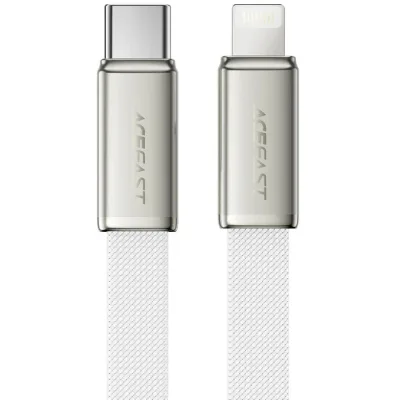 Дата кабель USB 2.0 AM to Lightning 1.2m 30W nylon white Acefast (6974316286240)