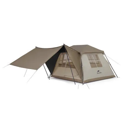 Намет Naturehike з навісом Village CNK2300ZP022 коричневий великий (6976023920189)