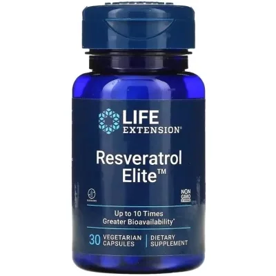 Вітамінно-мінеральний комплекс Life Extension Ресвератрол, Resveratrol Elite, 30 вегетаріанських капсул (LEX-22106)