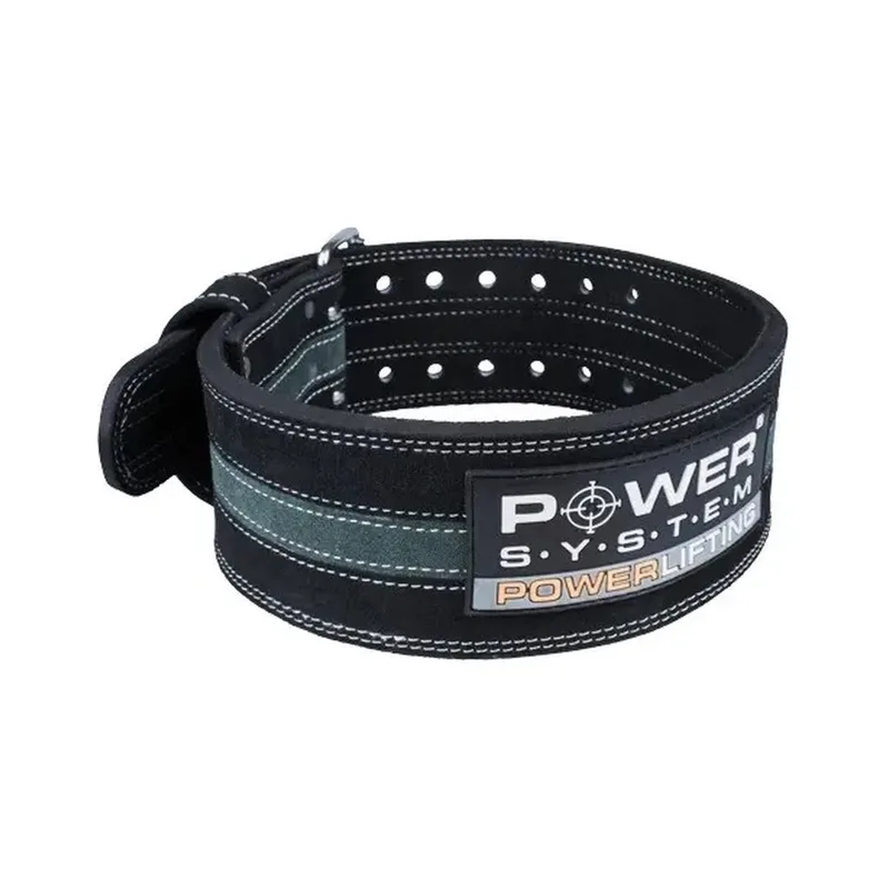 Атлетичний пояс Power System для пауерліфтингу PS-3800 PowerLifting шкіряний Black (PS-3800_2XL_Black_Grey)