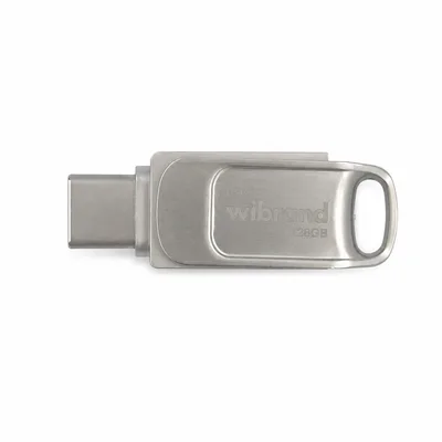 USB флеш накопичувач Wibrand 128GB Bee Silver USB 3.2/Type-C (WI3.2TC/BE128TC039S)