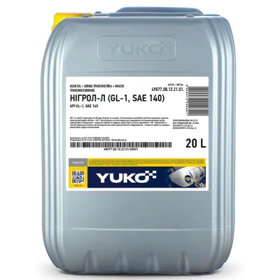 Трансмісійна олива Yuko Нігрол - Л GL-1, SAE 140 20л (4820070240801)
