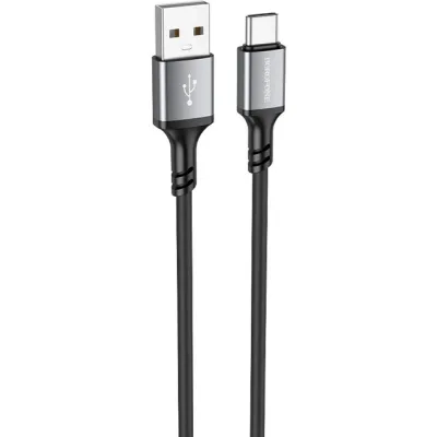 Дата кабель USB 2.0 AM to USB-C 1.0m 3A black BOROFONE (6974443386417)
