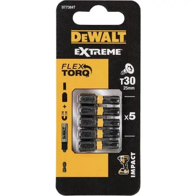Набір біт DeWALT IMPACT TORSION, ударні, Torx, Т30, L = 25 мм, 5 шт (DT7384T)