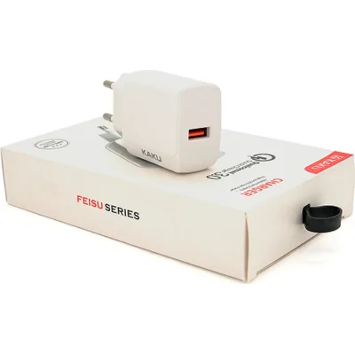 Зарядний пристрій iKAKU USB QC3.0 white (KSC-178-FEISU)