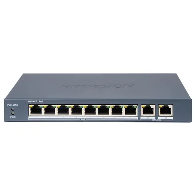 Комутатор мережевий Hikvision DS-3E1310P-EI(B)