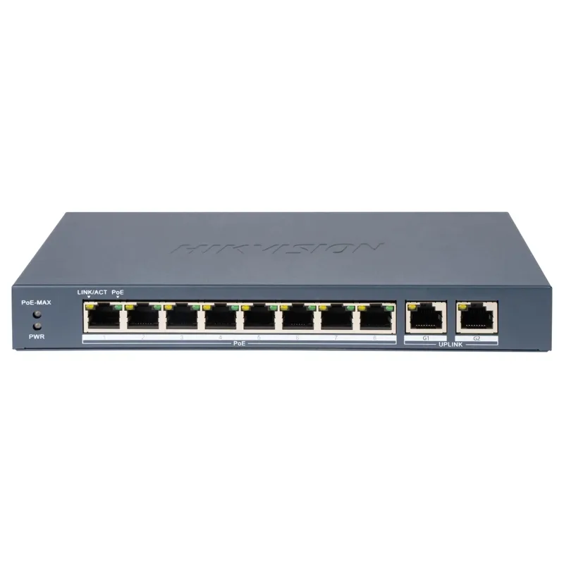 Комутатор мережевий Hikvision DS-3E1310P-EI(B)